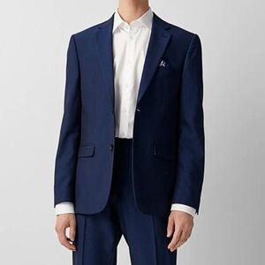 NEW Soul of London Men's Size 44 Blue 7" Drop Slim Fit Two Button Blazer Jacket